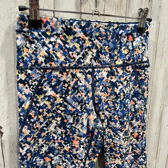 Sweaty Betty The Power 7/8 Leggings Blue Pixelated Orange Womens Size XXS - Picture 3 of 8